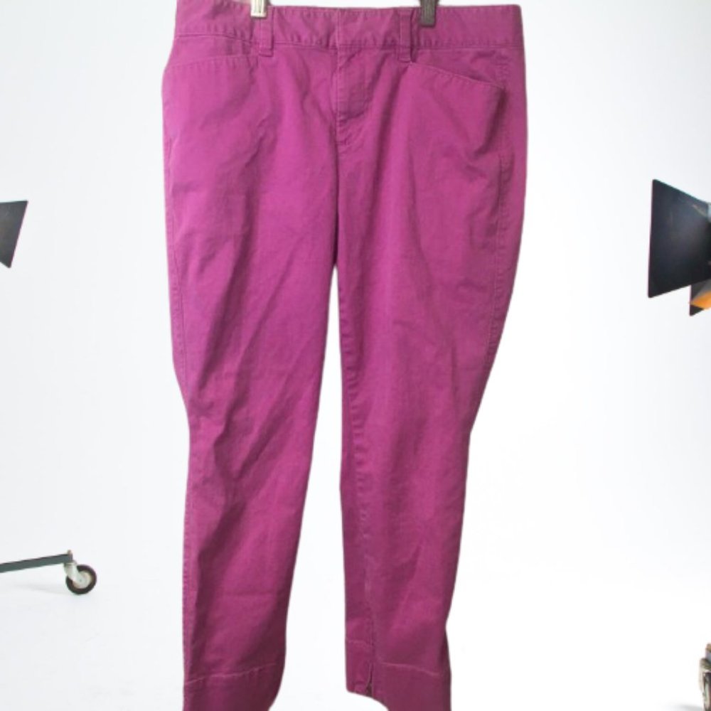 LOFT Pink Capris Hook/Eye Closure Zippered Legs - Size 8
